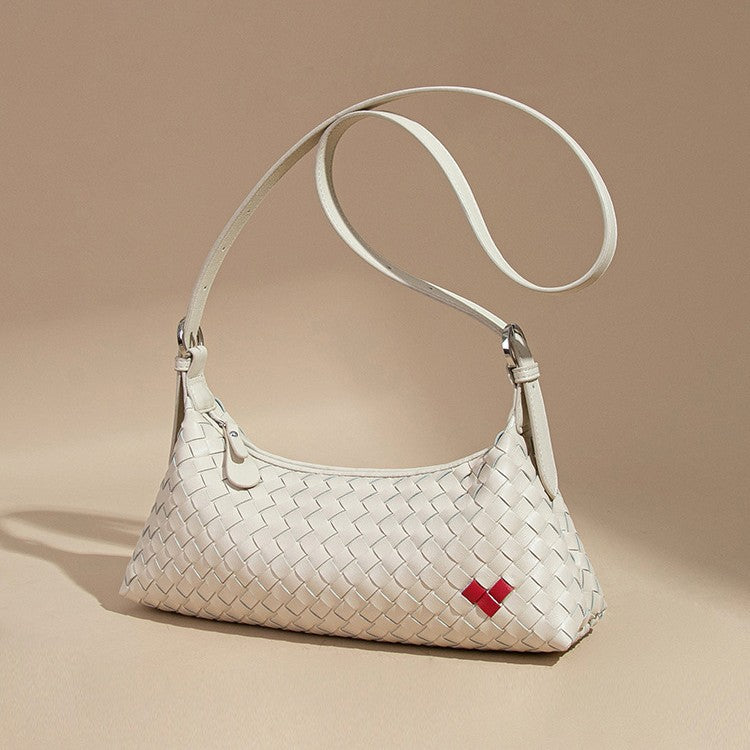 Women's Hand-woven Love Baguette Underarm Portable Dumpling Shoulder Bags
