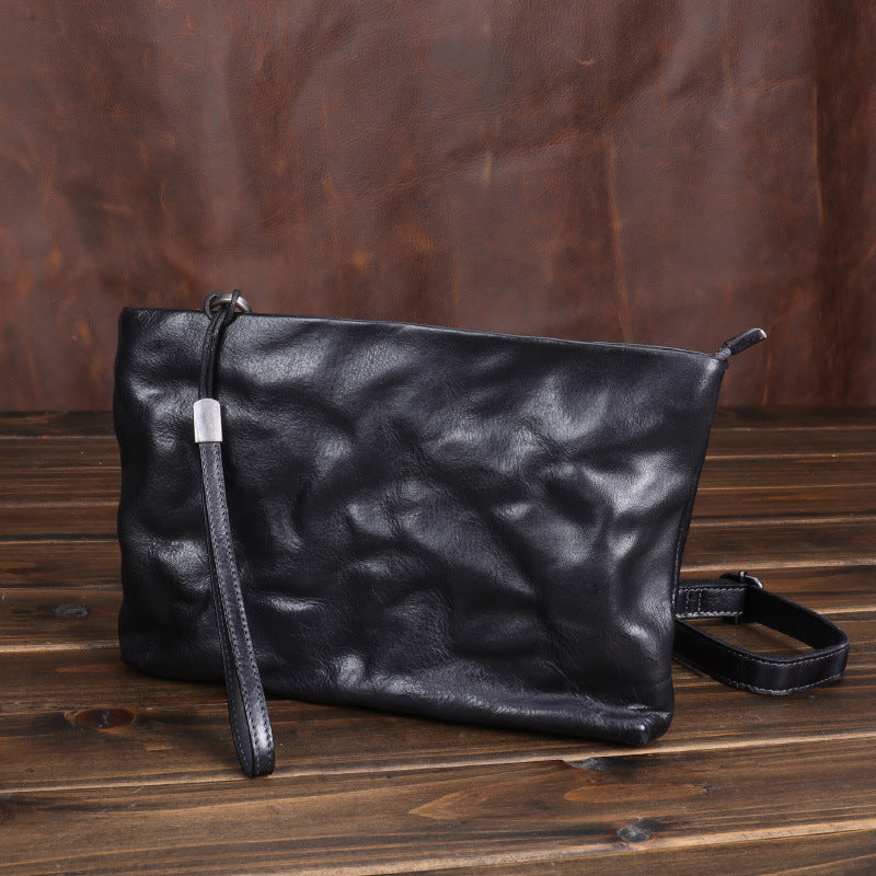 Women's & Men's & Pleated Clutch Large Capacity Genuine Men's Handbags