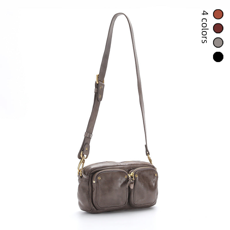 Commuter Neutral Vintage Leather Message Motorcycle Crossbody Bags