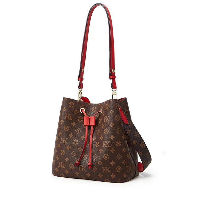 Women's Printed Letters Drawstring Special Interest Light Crossbody Bags