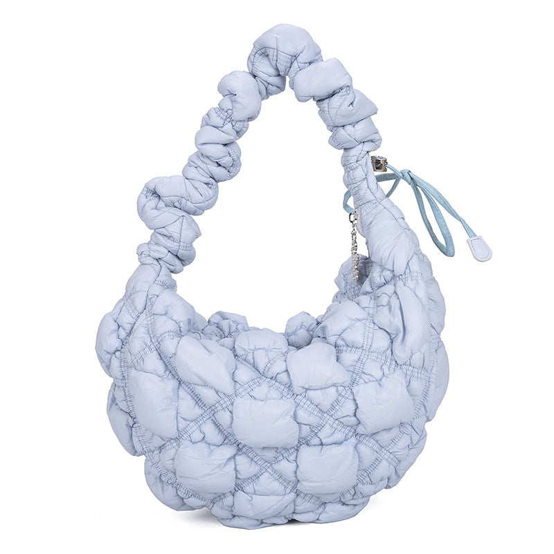 Minority Cloud Pleated Large Capacity Embroidery Thread Shoulder Bags