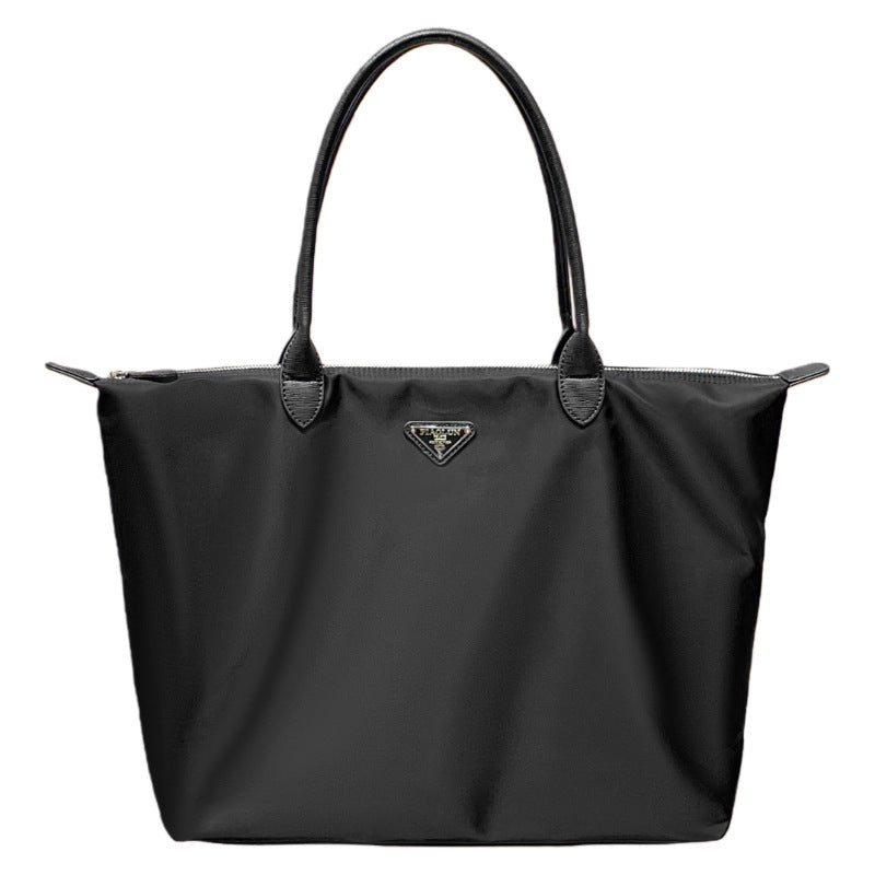 Glamorous Imported Nylon Cloth With Leather Handbags