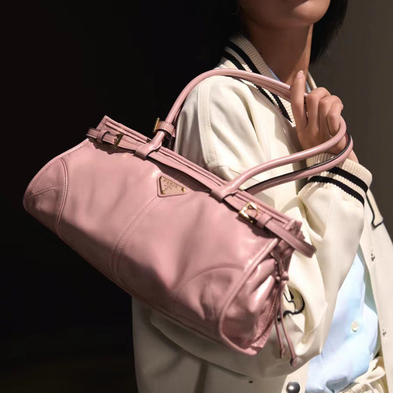 Women's Long Portable Underarm Oily Leather Shoulder Bags