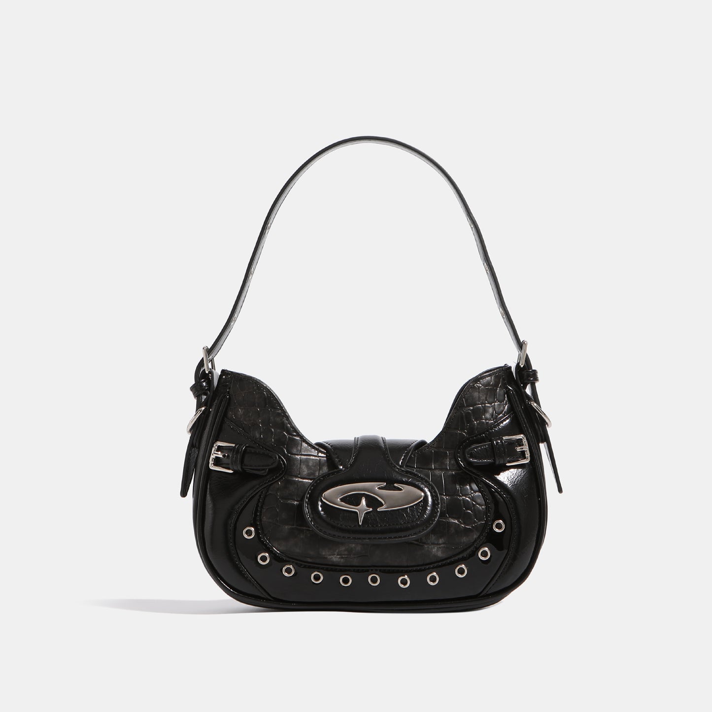 Motorcycle Female Design Crocodile Pattern Underarm Armpit Bags