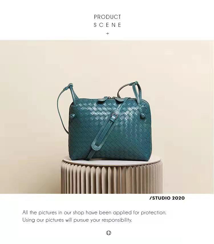 Women's Genuine Leather Hand-woven Korean Fashion Shell Shoulder Bags