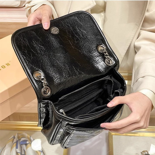 Women's Cool Genuine Leather Wandering Chain Bags