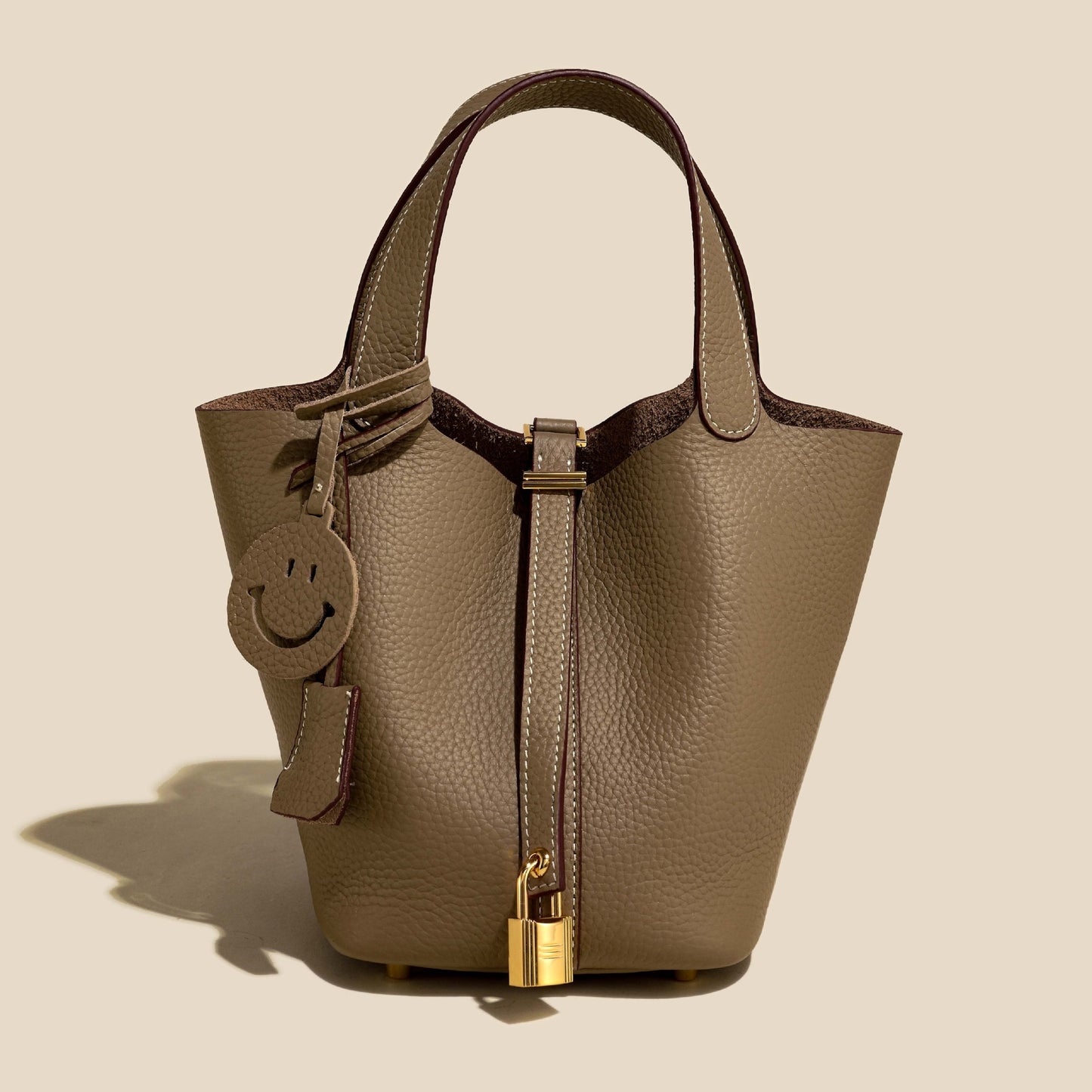 Women's Layer Cowhide Vegetable Basket Versatile Genuine Handbags