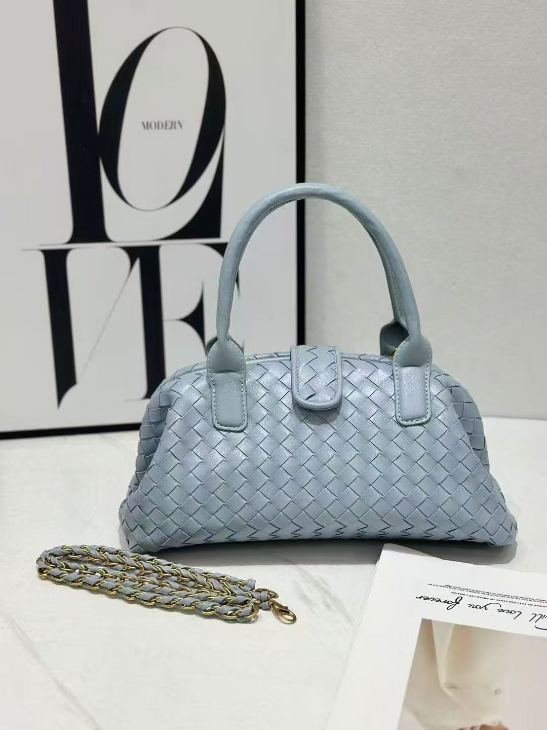 Women's Classic Retro Style Woven Bowling Simple Bags