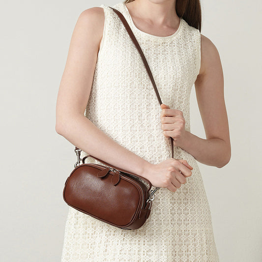 Women's Versatile High-grade First Layer Cowhide Niche Crossbody Bags