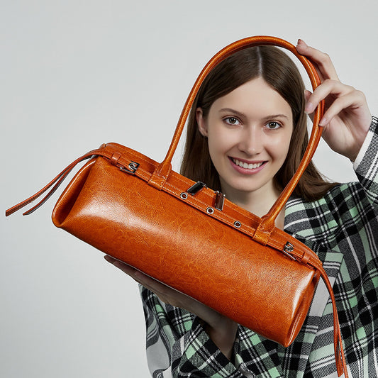 Women's Leather Niche Retro Trendy Cool Decorative Underarm Bags