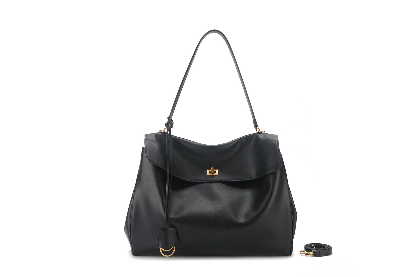 Women's Smooth Calfskin Portable Underarm Leisure Commute Shoulder Bags