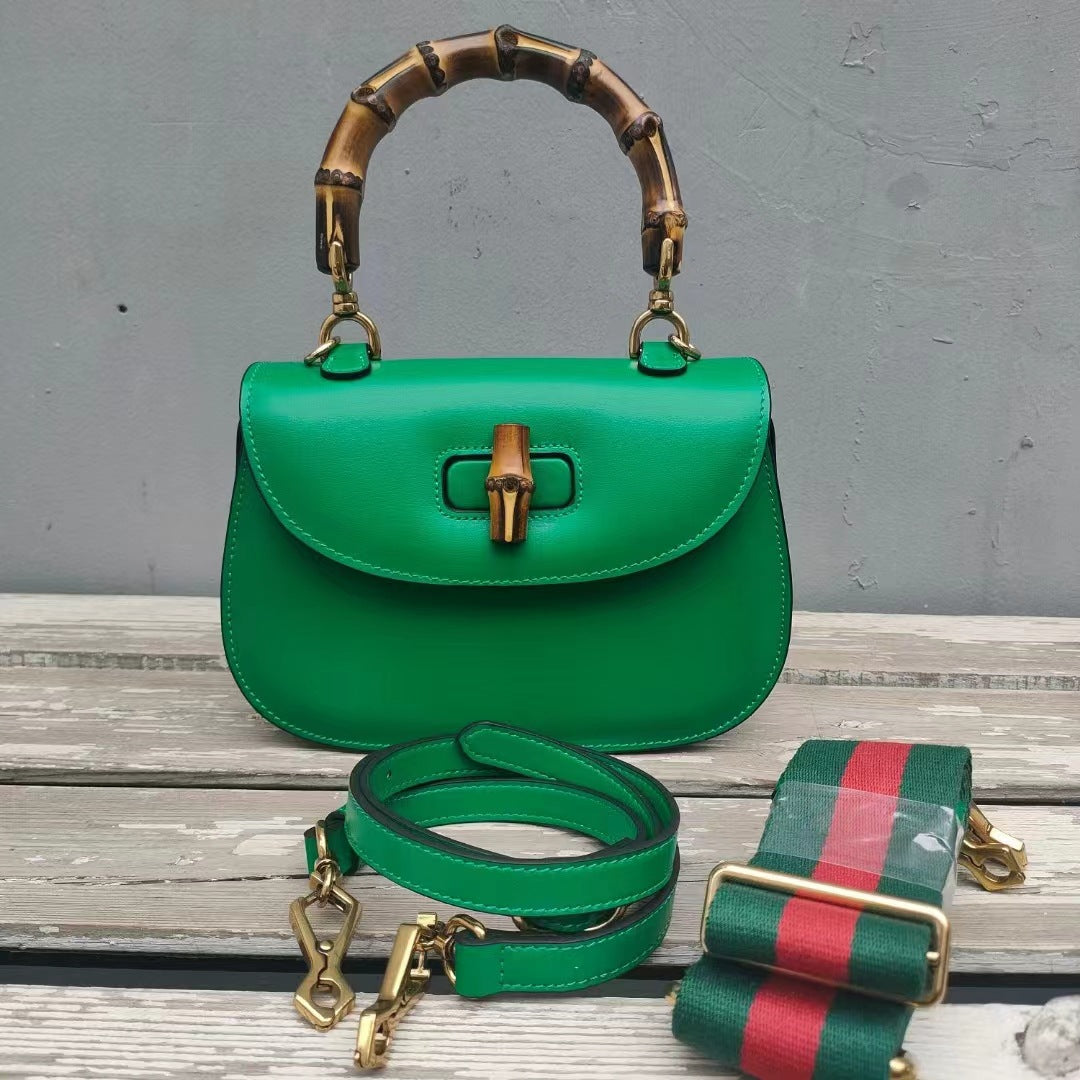 Women's Bamboo Joint Saddle Fashion Retro Leather Crossbody Bags