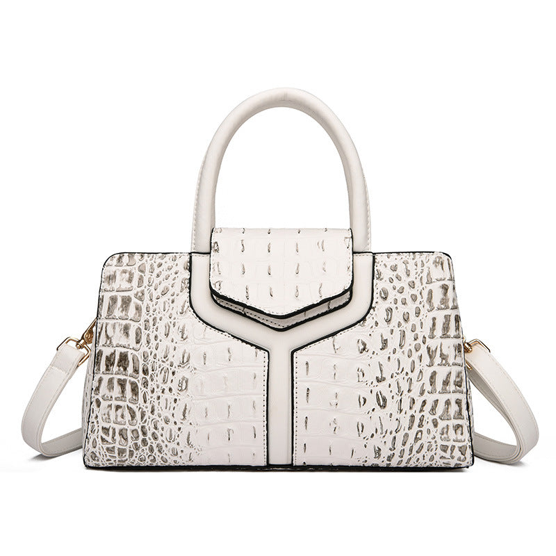 Women's Portable Female Crocodile Pattern Fashion Retro Shoulder Bags