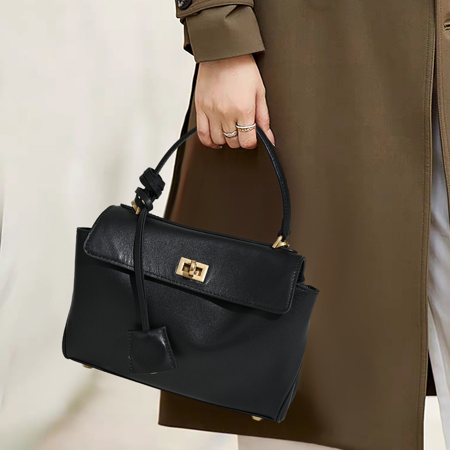 Women's Mini First Layer Cowhide High Sense Simple Handbags