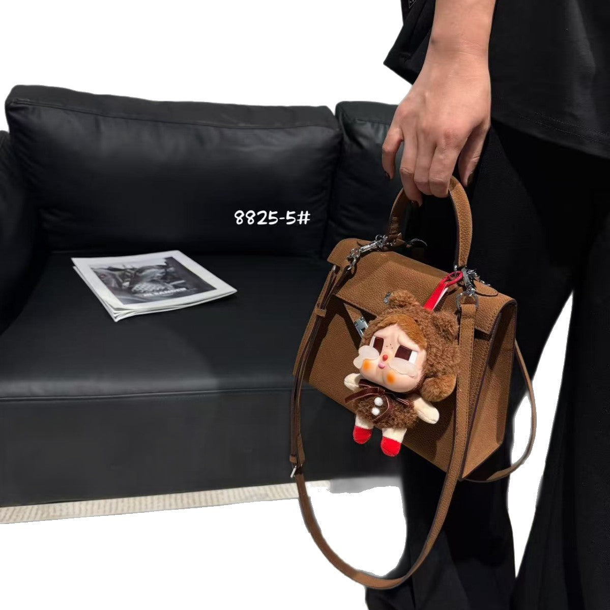 Women's High-grade Retro Frosted Leather Portable Kelly Crossbody Bags