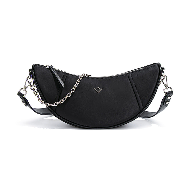Women's Croissant Nylon Chain Dumpling Advanced Texture Crossbody Bags