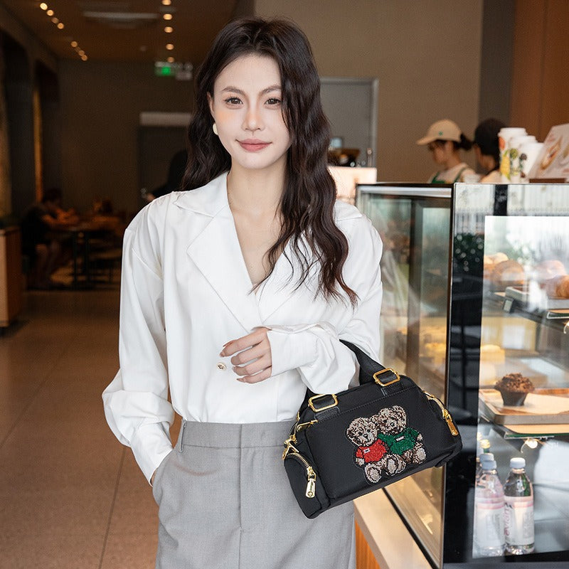 Women's Popular Portable For Design Bear Boston Crossbody Bags