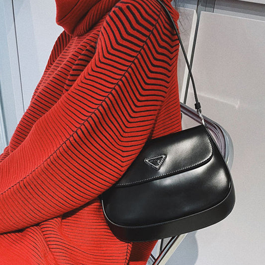 P's Underarm Retro Glossy Leather Flip Shoulder Bags