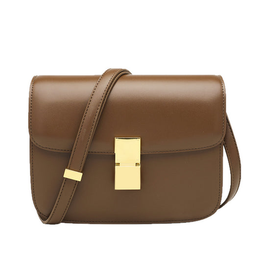 Women's Fashion Retro Genuine Leather One Stewardess Shoulder Bags