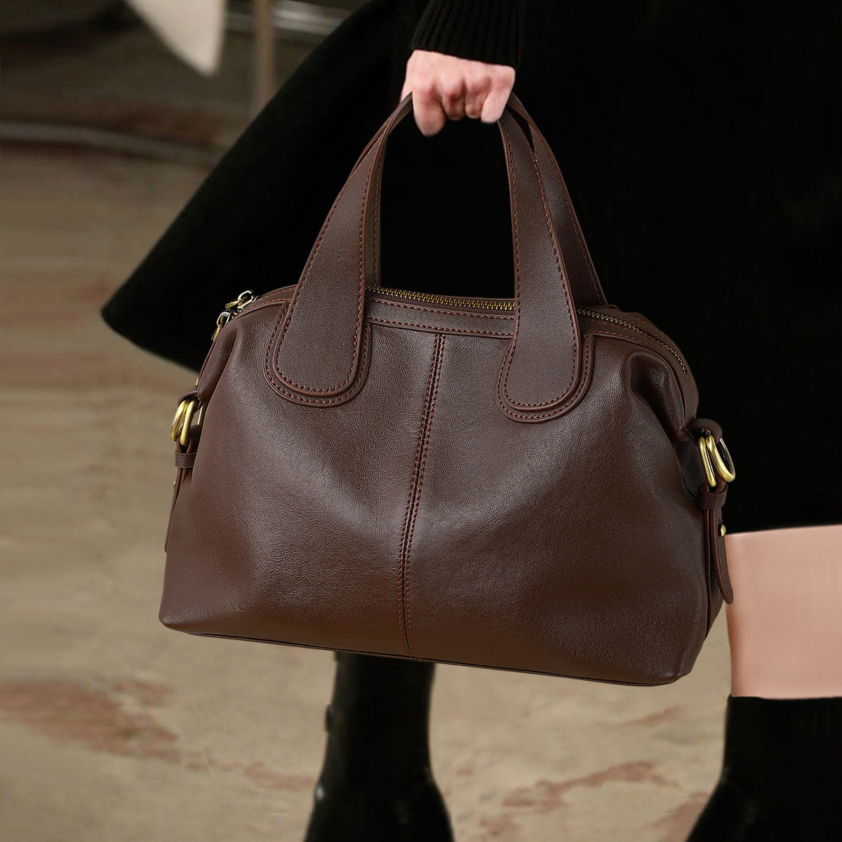 Graceful Women's Genuine Leather Large Capacity Handbags