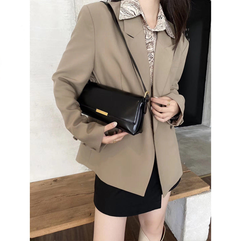 Women's Retro Underarm Baguette Niche High-grade Genuine Shoulder Bags