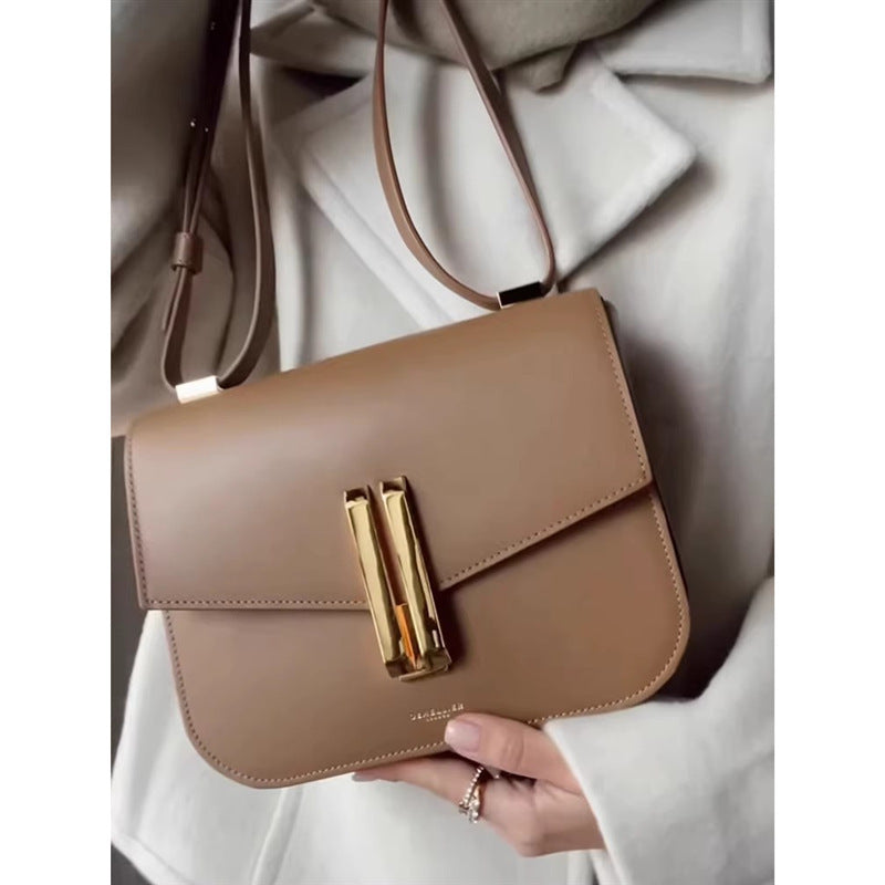 Women's Design Genuine Leather Flip Retro Simple Crossbody Bags
