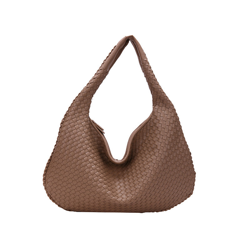 Women's Textured Woven Versatile Niche Trend Commuter Shoulder Bags