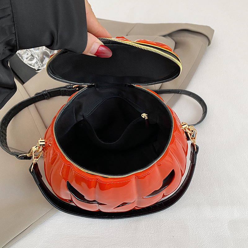 Women's Funny Simulation Pumpkin High-quality Halloween Portable Crossbody Bags