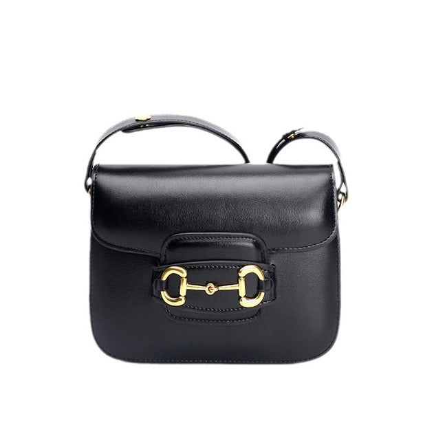 Women's Underarm High-grade Design Simple Saddle Genuine Crossbody Bags