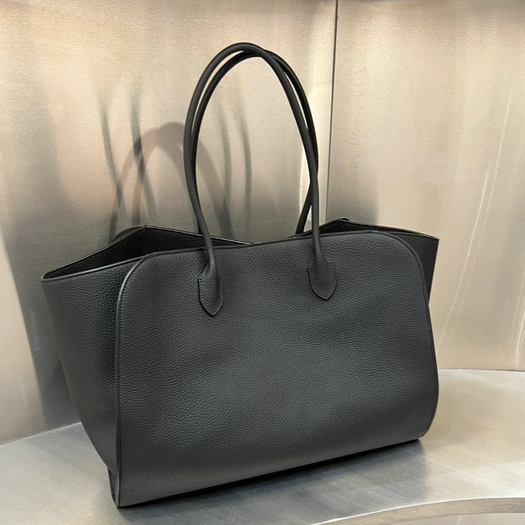 Unisex Fashion Litchi Grain Cowhide Large Shoulder Bags