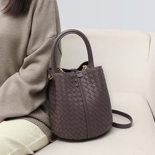 Women's Summer Cross Body Genuine Leather Woven Crossbody Bags