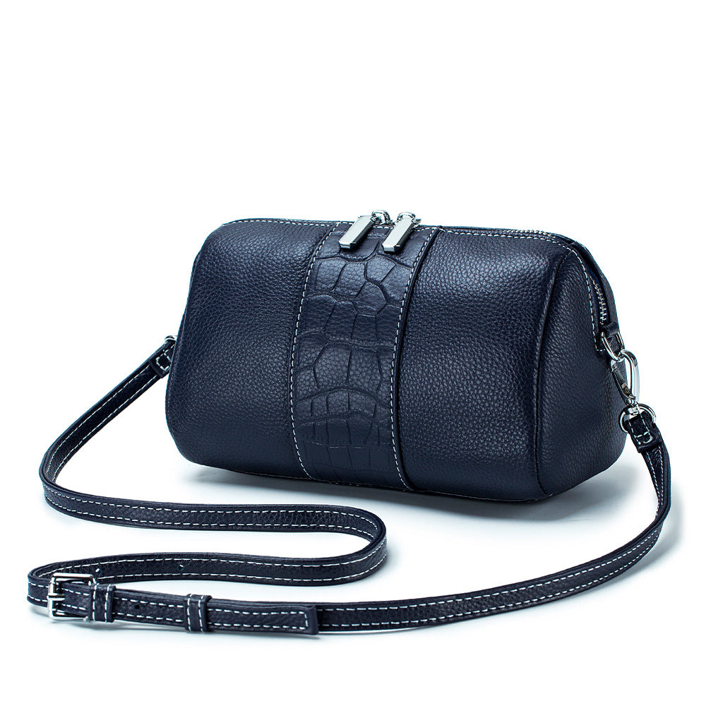 Women's Fashion First Layer Cowhide Boston Niche Bags