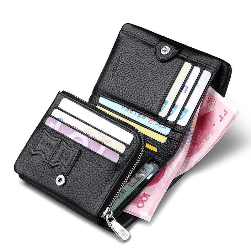 Men's Paul First Layer Cowhide Zipper Hasp Men's Wallets