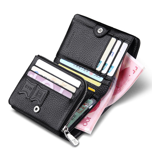 Men's Paul First Layer Cowhide Zipper Hasp Men's Wallets