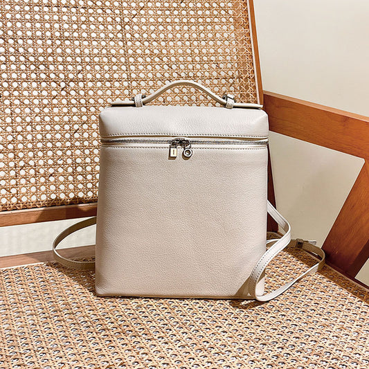 Women's First Layer Cowhide Box Lunch Fashion Crossbody Bags
