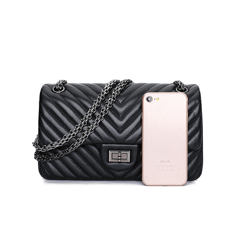 Women's Sheepskin V Grid Chain Trendy Fashion Bags