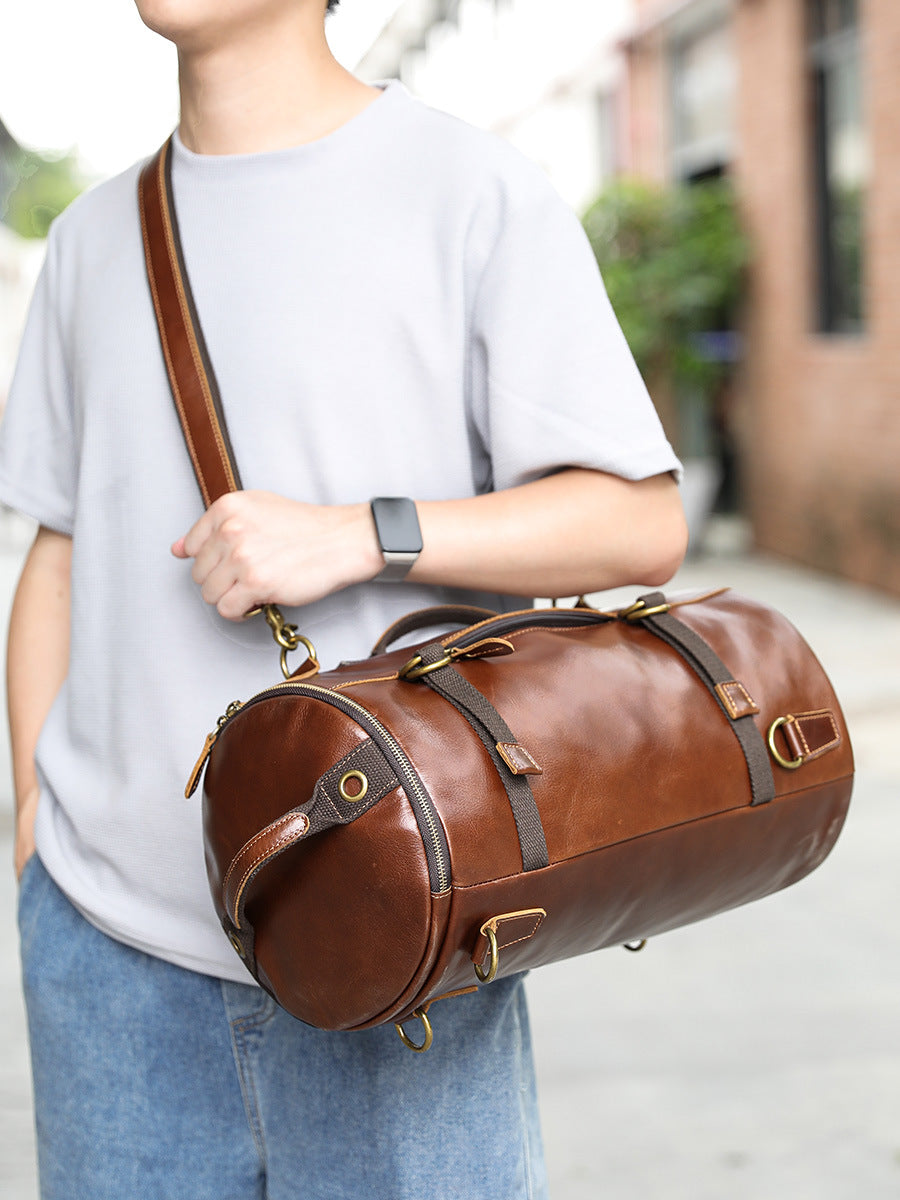 Men's Large Capacity Leather Personalized Traveling First Backpacks