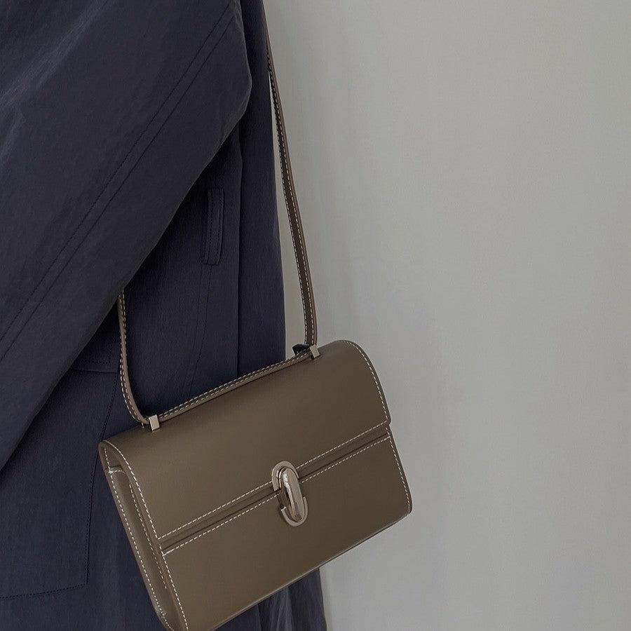 Niche Advanced French Simplicity Cowhide Leather Crossbody Bags