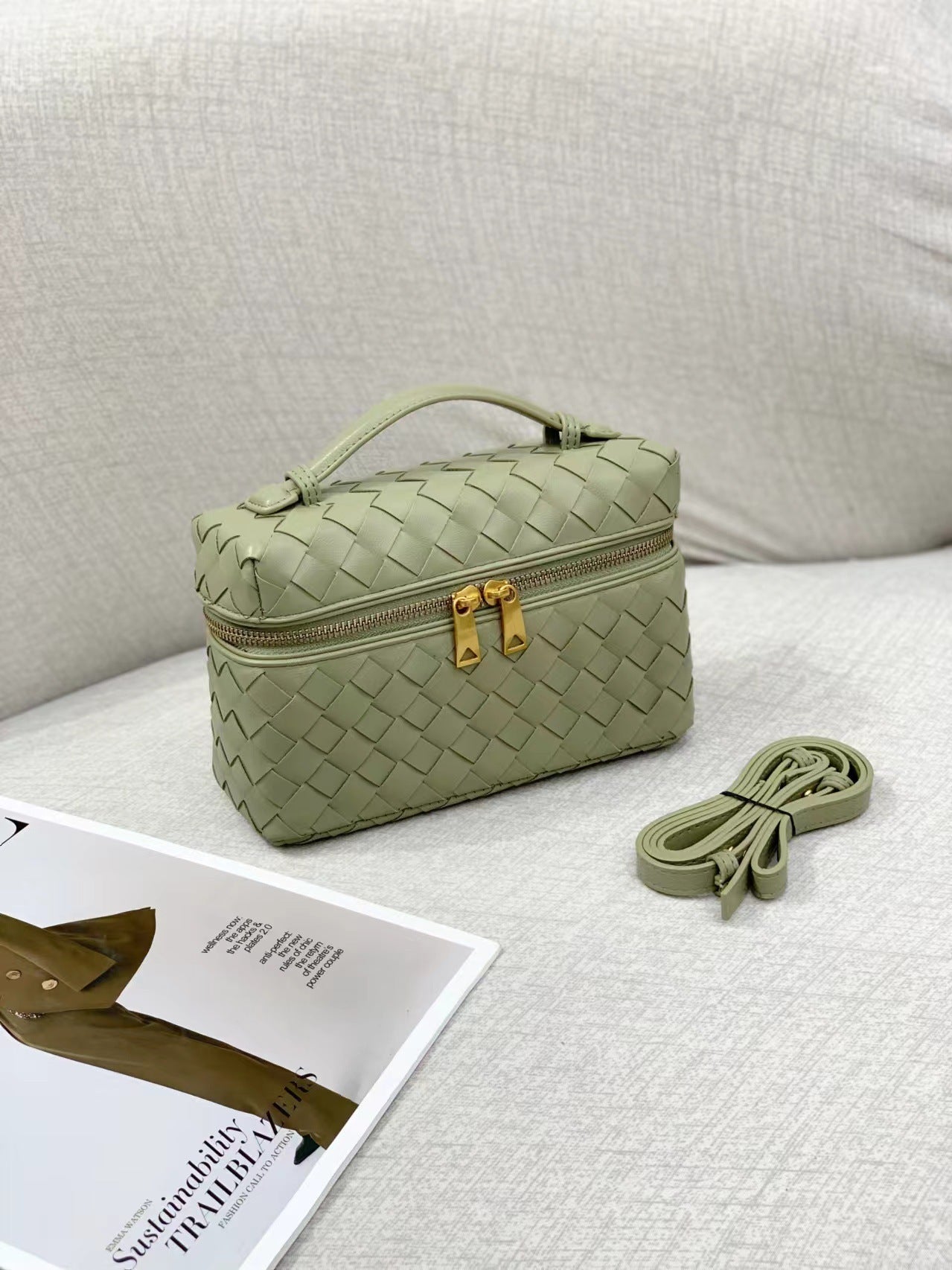 Leather Hand-woven Vintage Weave Lunch Box Backpacks