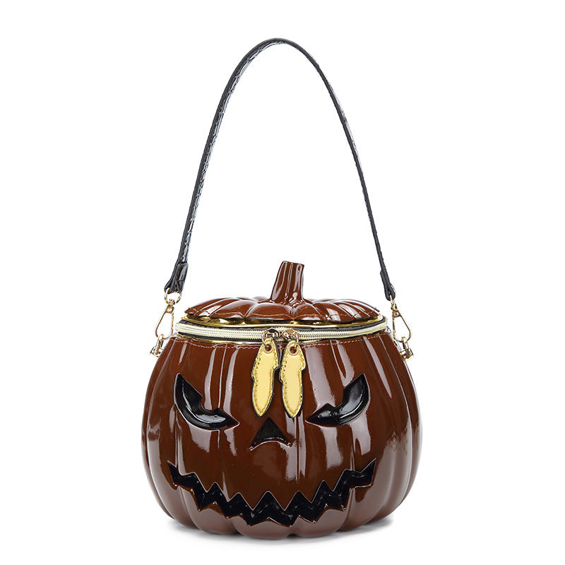 Women's Fashion Halloween Personalized Three-dimensional Pumpkin Head Shoulder Bags