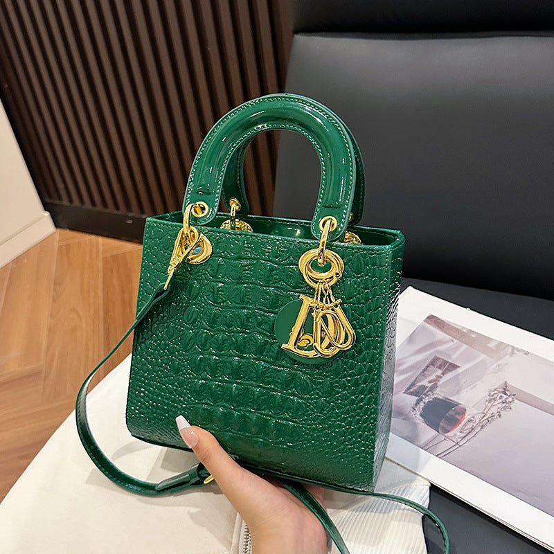 Women's Crocodile Pattern Fashion Letter Diana Bags
