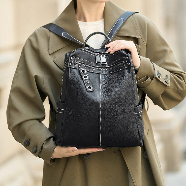 Classic Women's Leather Design Commuter High-grade Backpacks