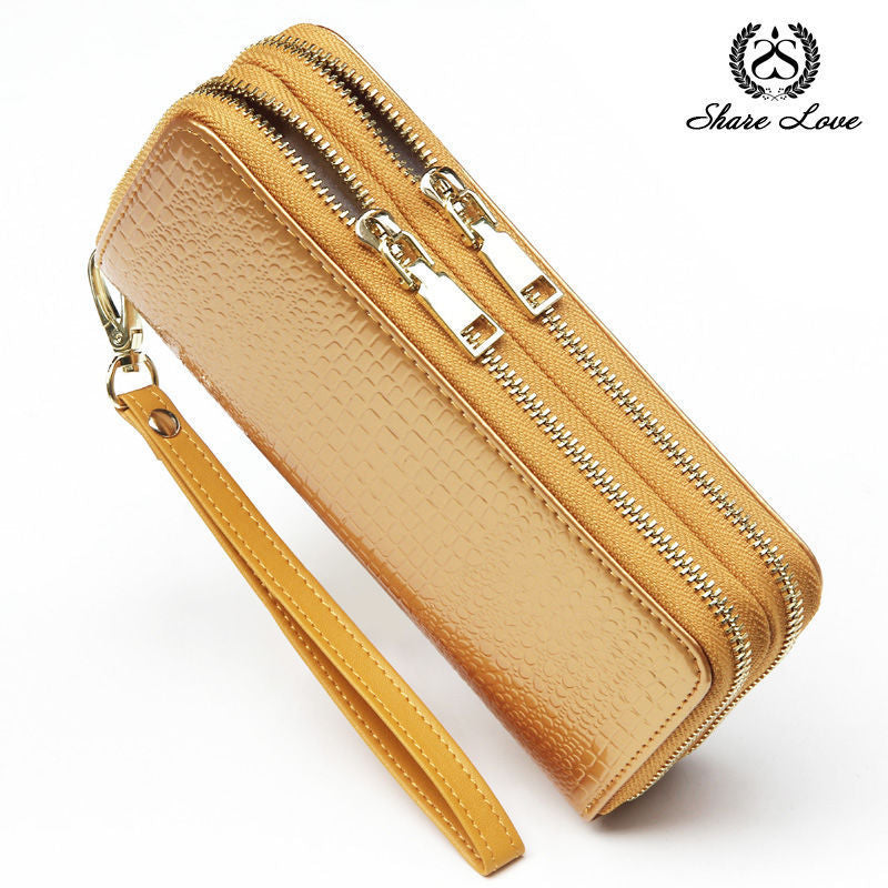 Women's Elegant Grade Genuine Leather Yellow Lucky Bags