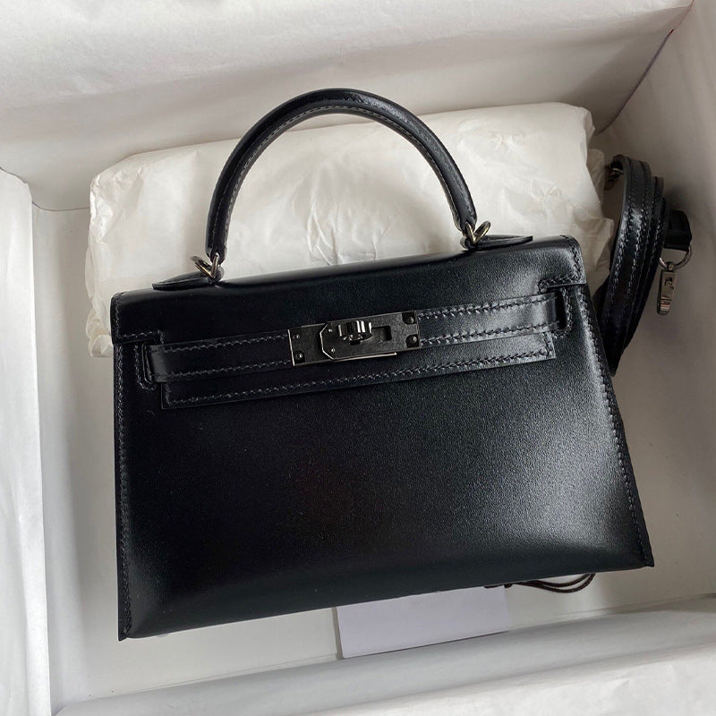 High-grade Handmade Wax Line Cowhide Second Crossbody Bags