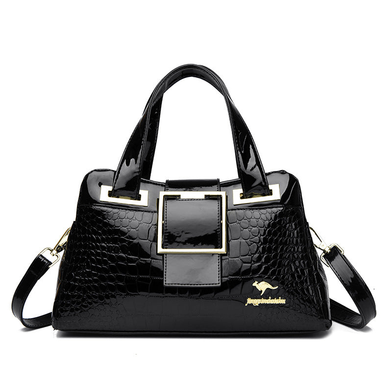 Women's Fashionable Elegant Patent Leather Mother Bags