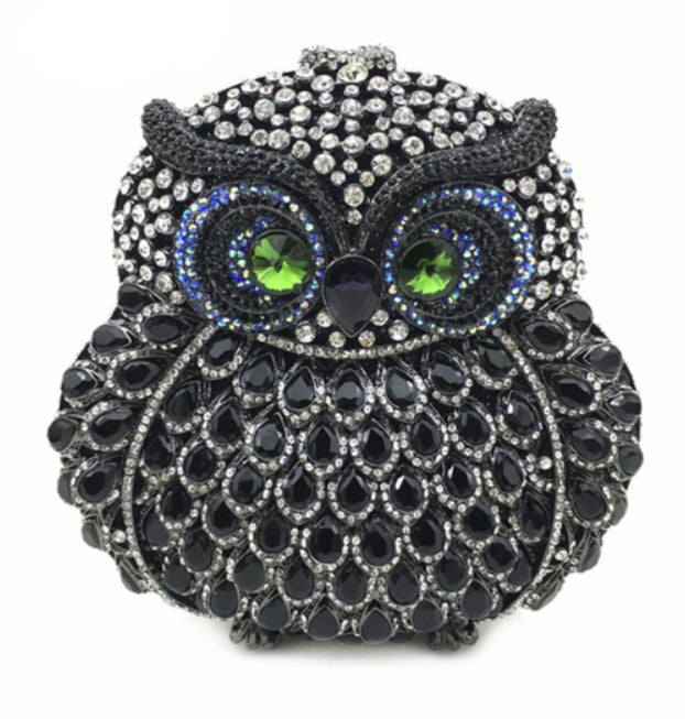 Women's Owl Rhinestone Hollow Metal Crystal Dinner Evening Bags
