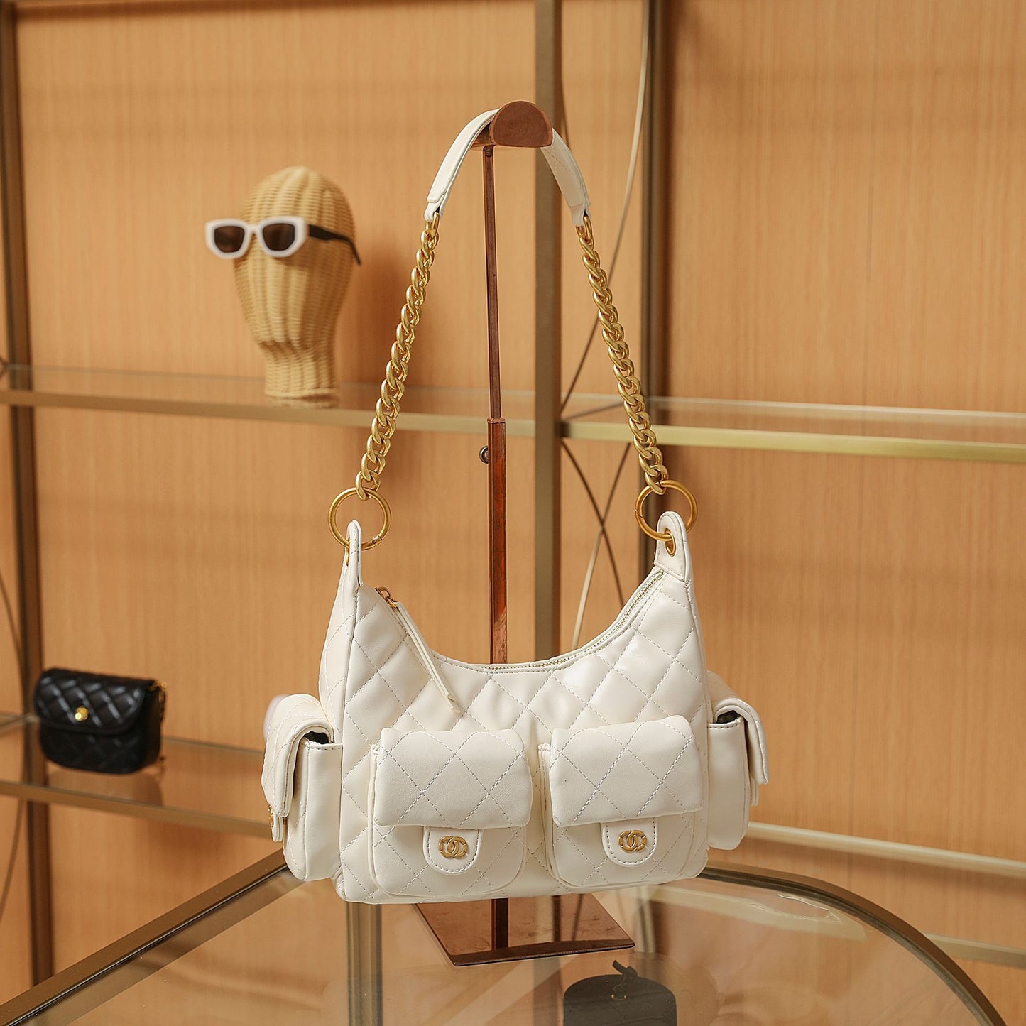 Women's Chain Underarm Genuine Leather Fashion Bags