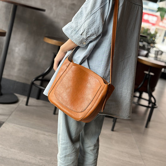 Women's Tanning Leather For Style Simple Cowhide Crossbody Bags