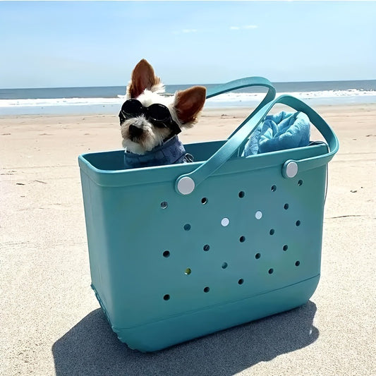 Women's Beach Printed Basket Hole Storage Bags