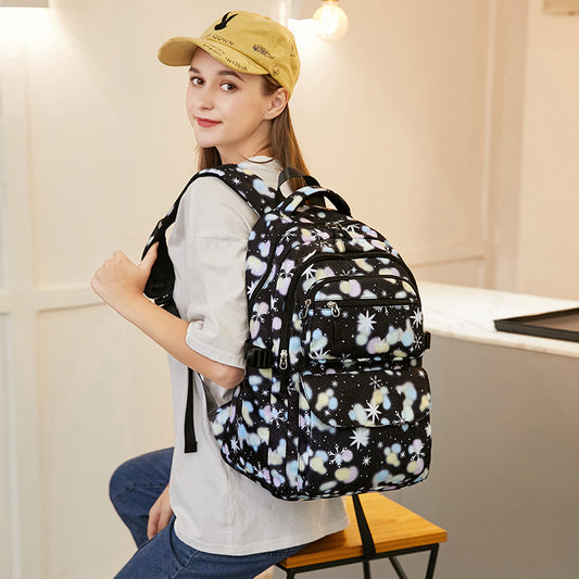 Two-piece Sweet Lady High Printing Waterproof Backpacks